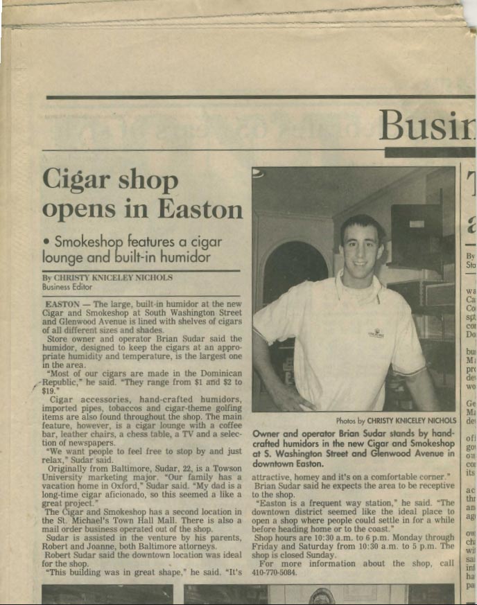 cigar shop opens in easton